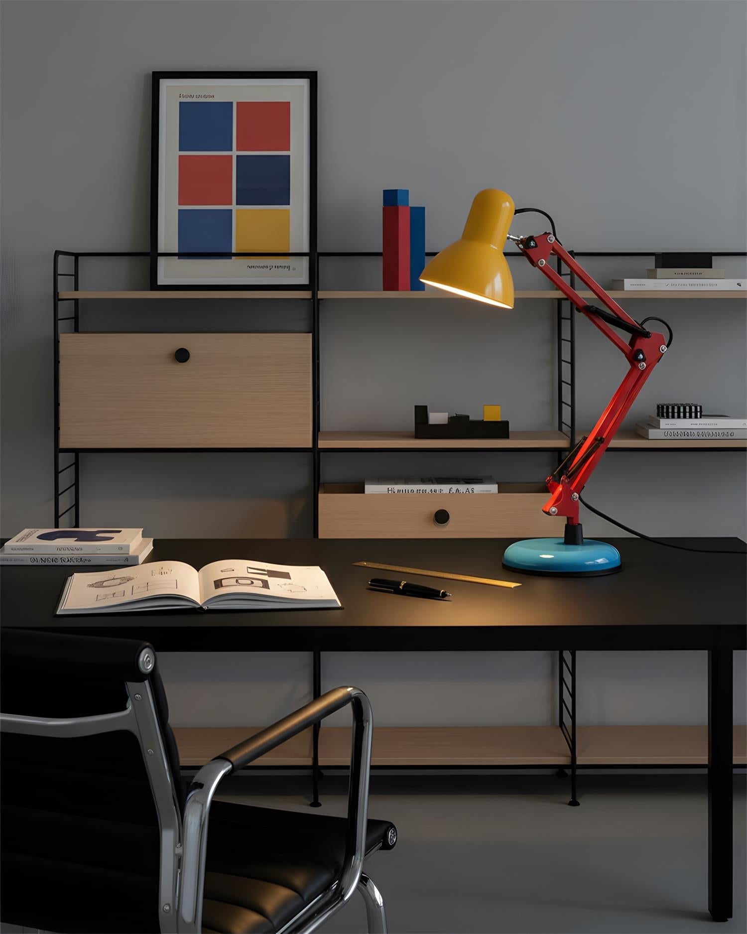Velmora | Lampada da Scrivania Regolabile e Colorata con Braccio Meccanico e Design Plug-In