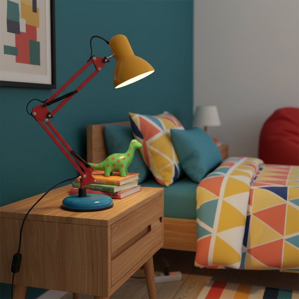 Velmora | Lampada da Scrivania Regolabile e Colorata con Braccio Meccanico e Design Plug-In