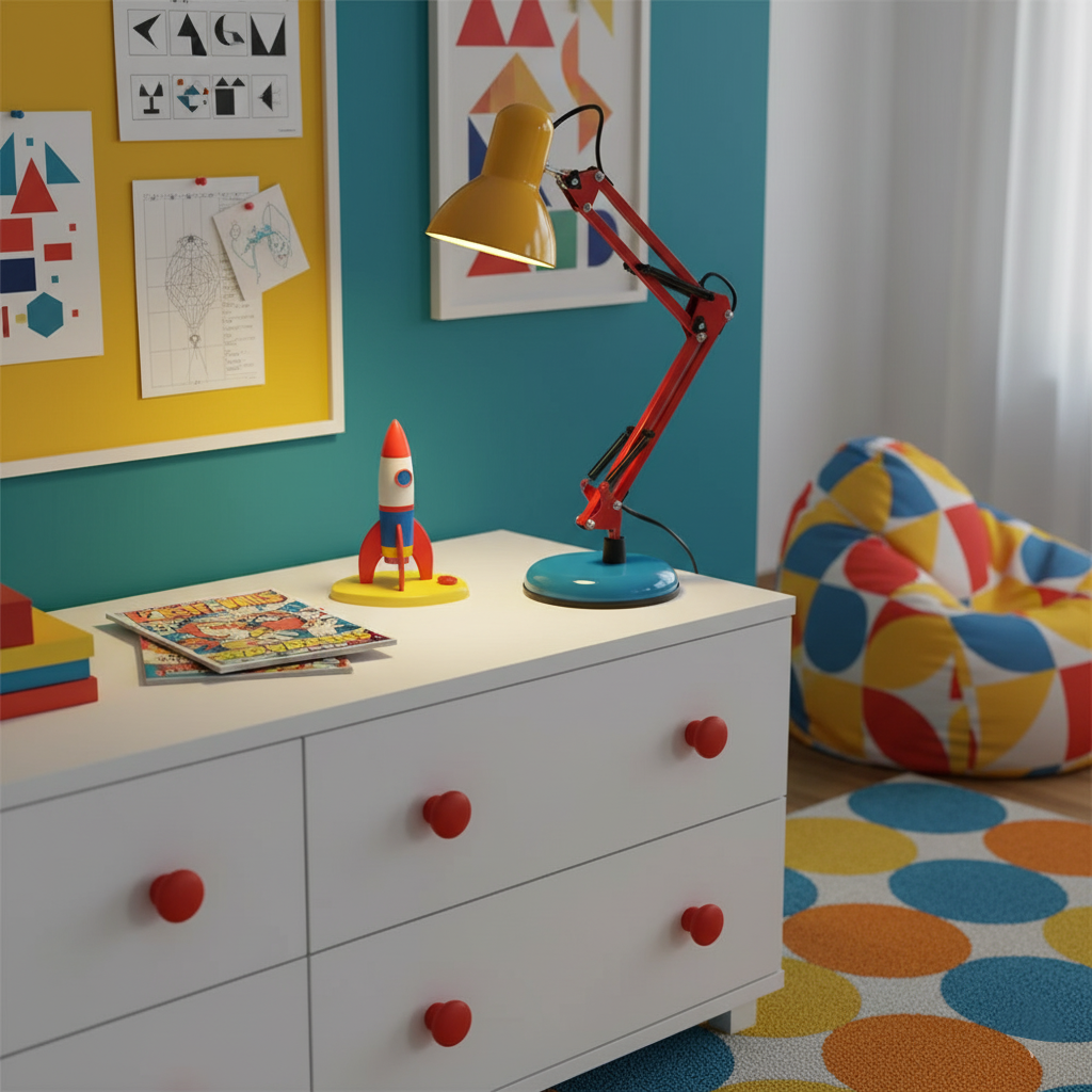 Velmora | Lampada da Scrivania Regolabile e Colorata con Braccio Meccanico e Design Plug-In