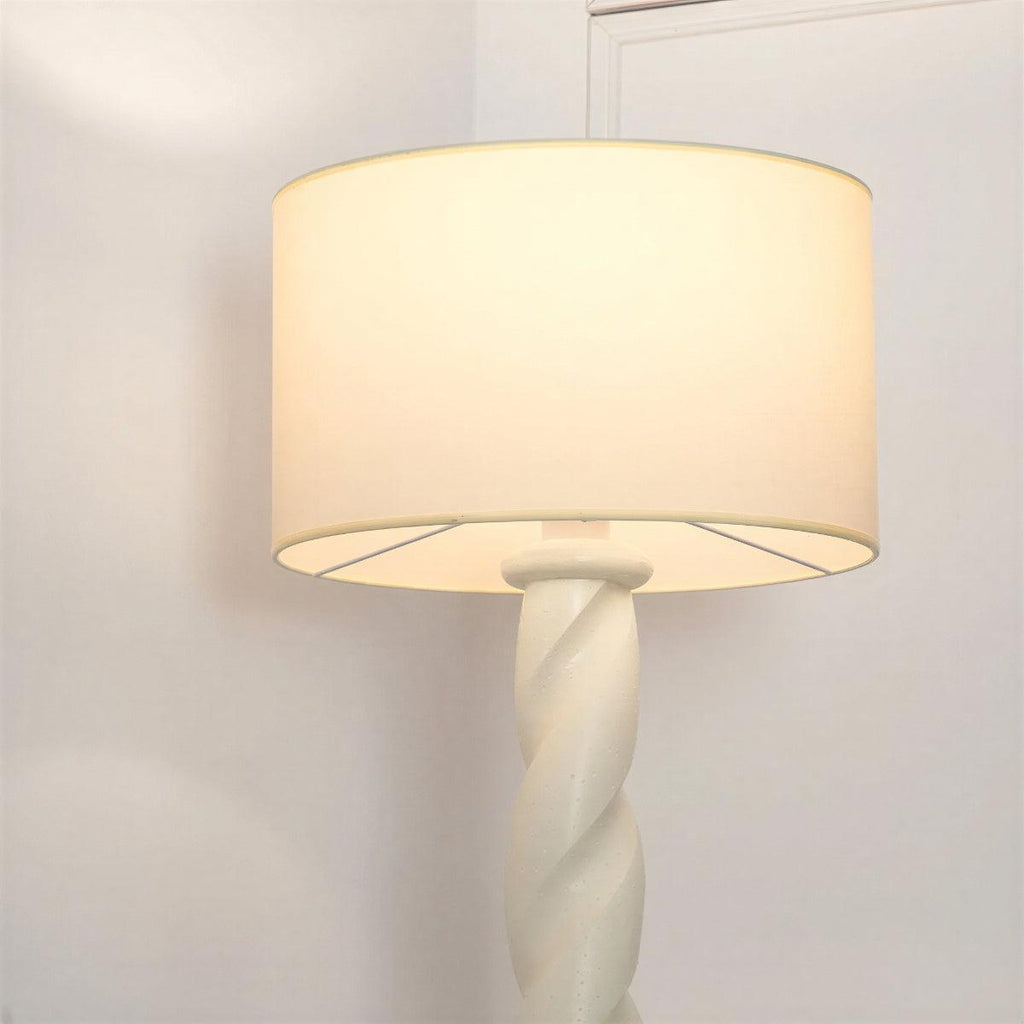 Lampada da Terra con Base a Vortice e Paralume a Tamburo