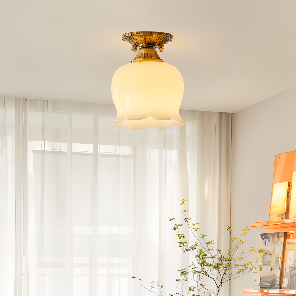 BloomAura – Lampada da soffitto decorativa a forma di fiore in stile vintage