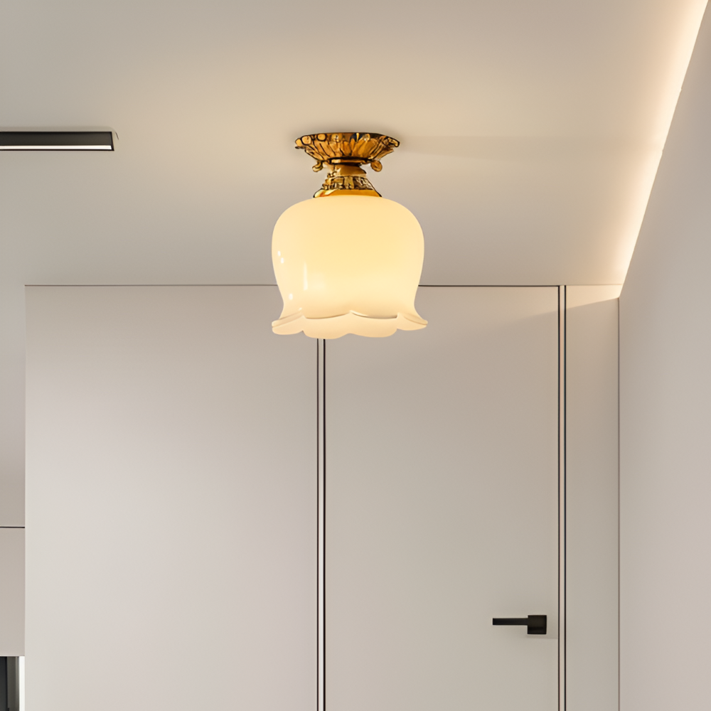 BloomAura – Lampada da soffitto decorativa a forma di fiore in stile vintage