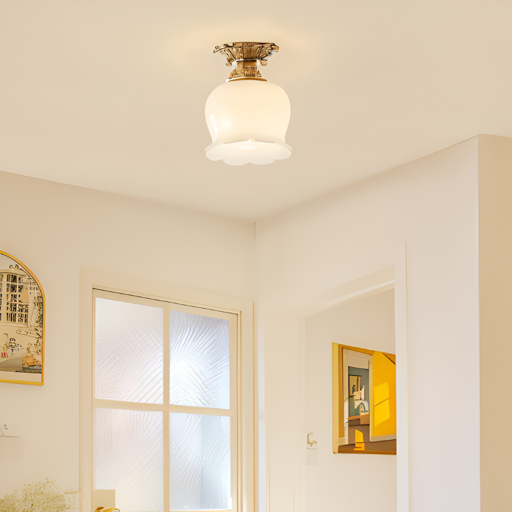 BloomAura – Lampada da soffitto decorativa a forma di fiore in stile vintage