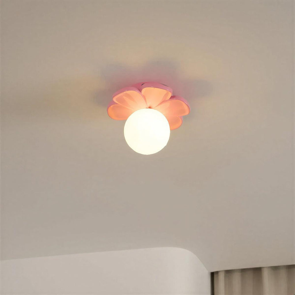 Lampada da soffitto a fiori a incasso con paralume a globo