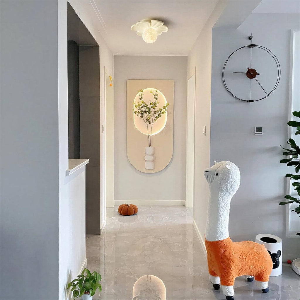 Lampada da soffitto a fiori a incasso con paralume a globo