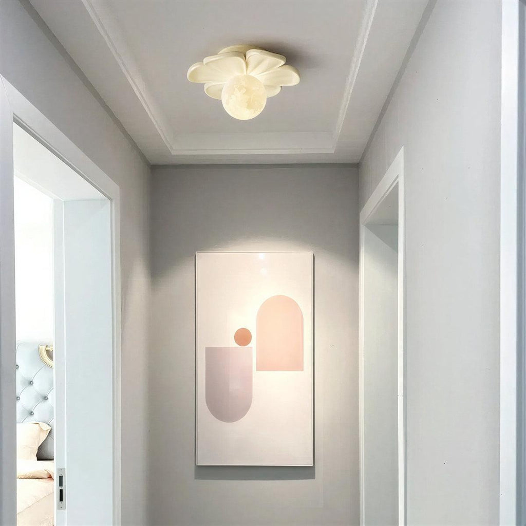 Lampada da soffitto a fiori a incasso con paralume a globo
