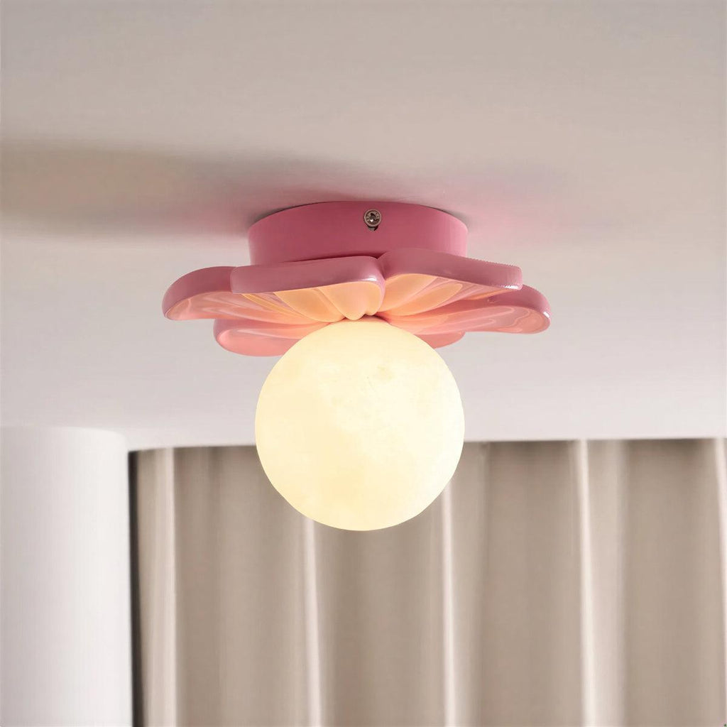 Lampada da soffitto a fiori a incasso con paralume a globo