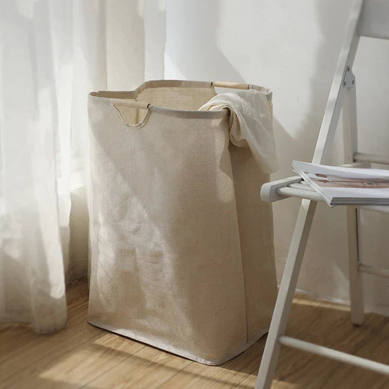 Cesto per la biancheria in cotone e lino giapponese – Cesto pieghevole per la conservazione
