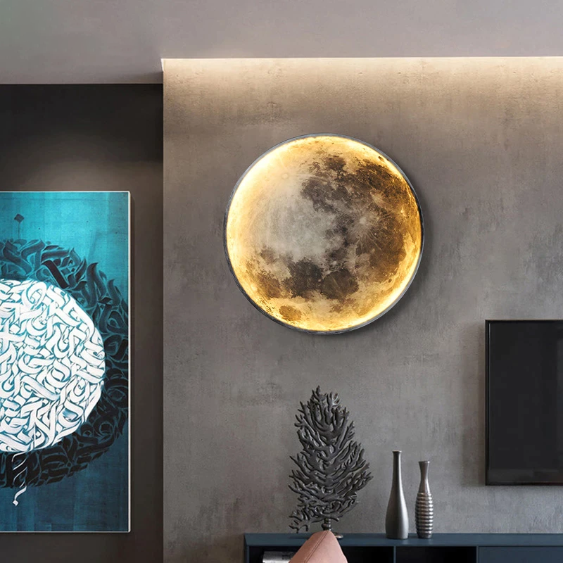 Lampada da Parete Dimmabile a Forma di Luna con Telecomando