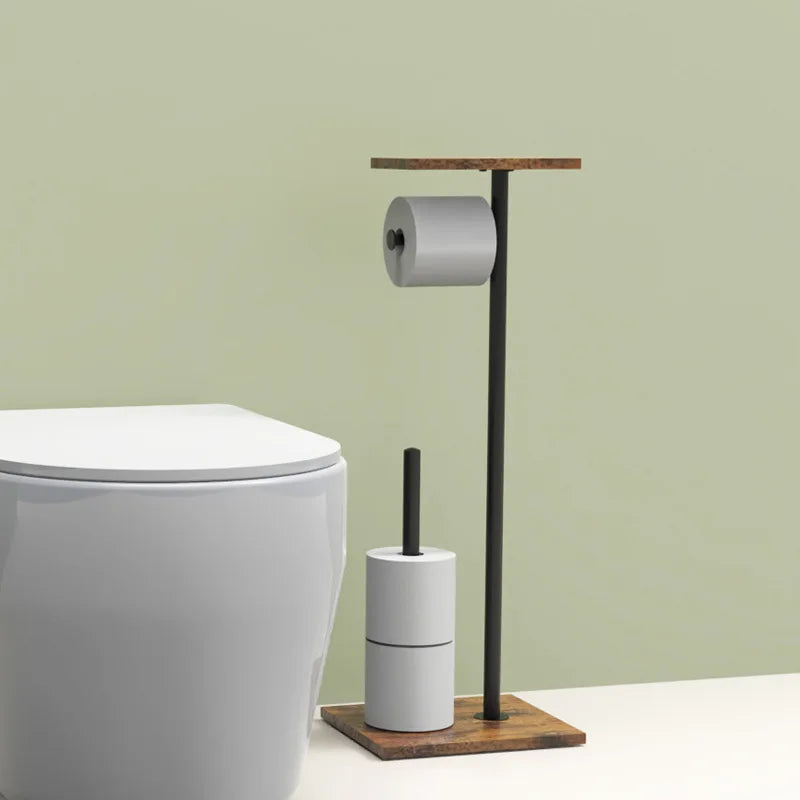 Supporto per carta igienica indipendente | Ripiano per cellulare e accessori | Supporto stabile | BathBridge