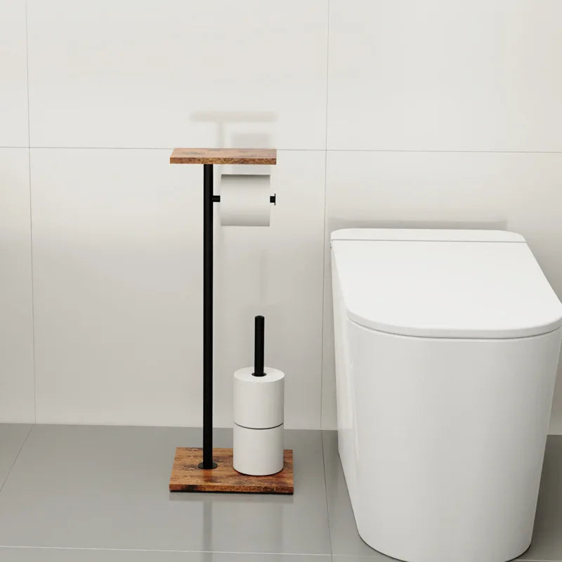 Supporto per carta igienica indipendente | Ripiano per cellulare e accessori | Supporto stabile | BathBridge