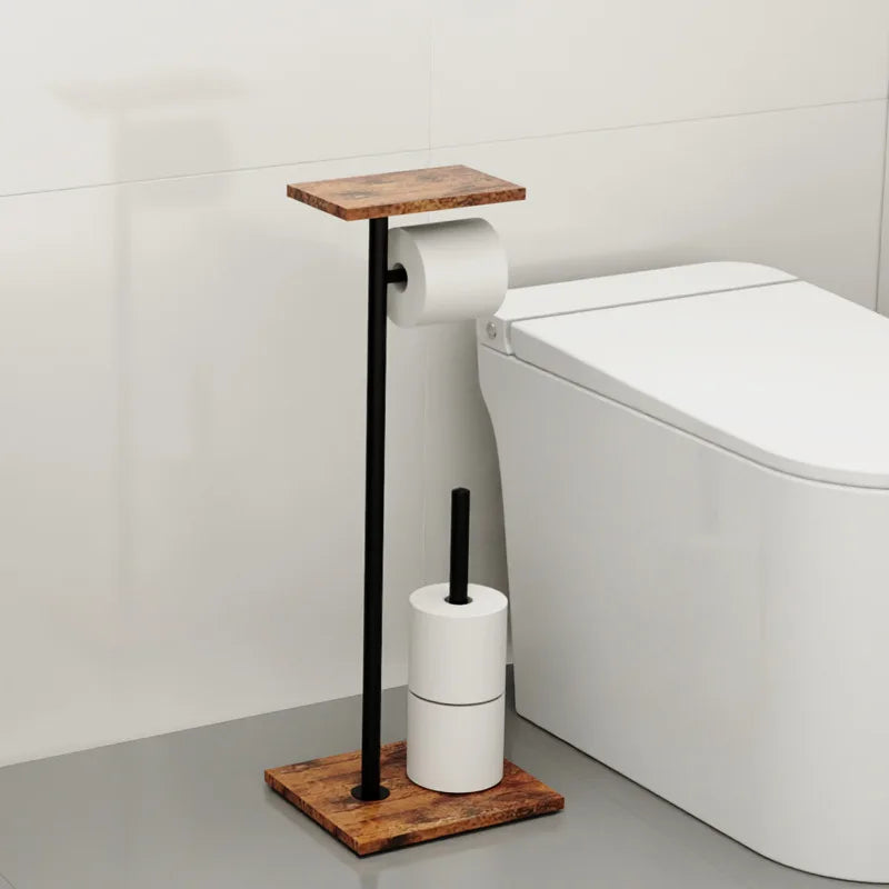 Supporto per carta igienica indipendente | Ripiano per cellulare e accessori | Supporto stabile | BathBridge