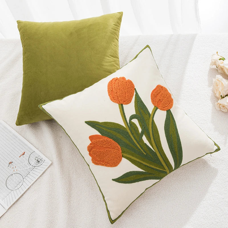 Copripiumino Ricamato con Tulipani