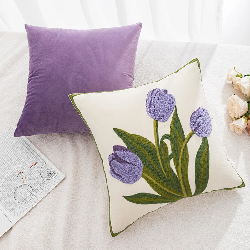 Copripiumino Ricamato con Tulipani