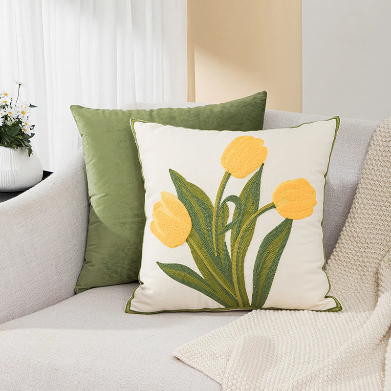 Copripiumino Ricamato con Tulipani