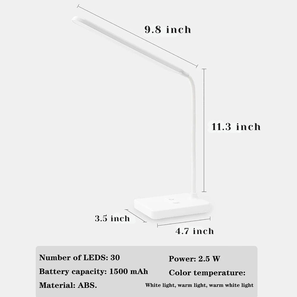 Lampada da Tavolo LED Ricaricabile USB con Braccio Flessibile