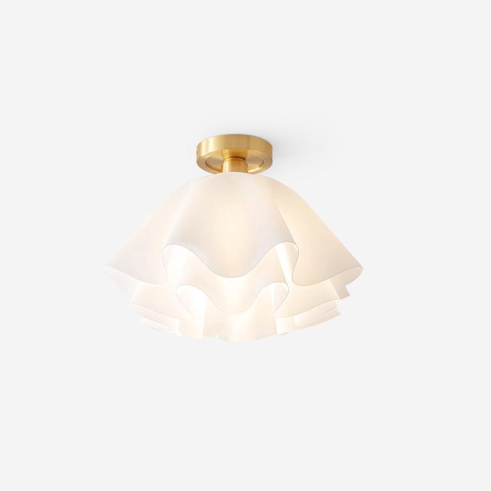 Eloriah | Lampadario in Ottone Pieghettato con Attacco E27 per Illuminazione Elegante di Bagni e Camere da Letto