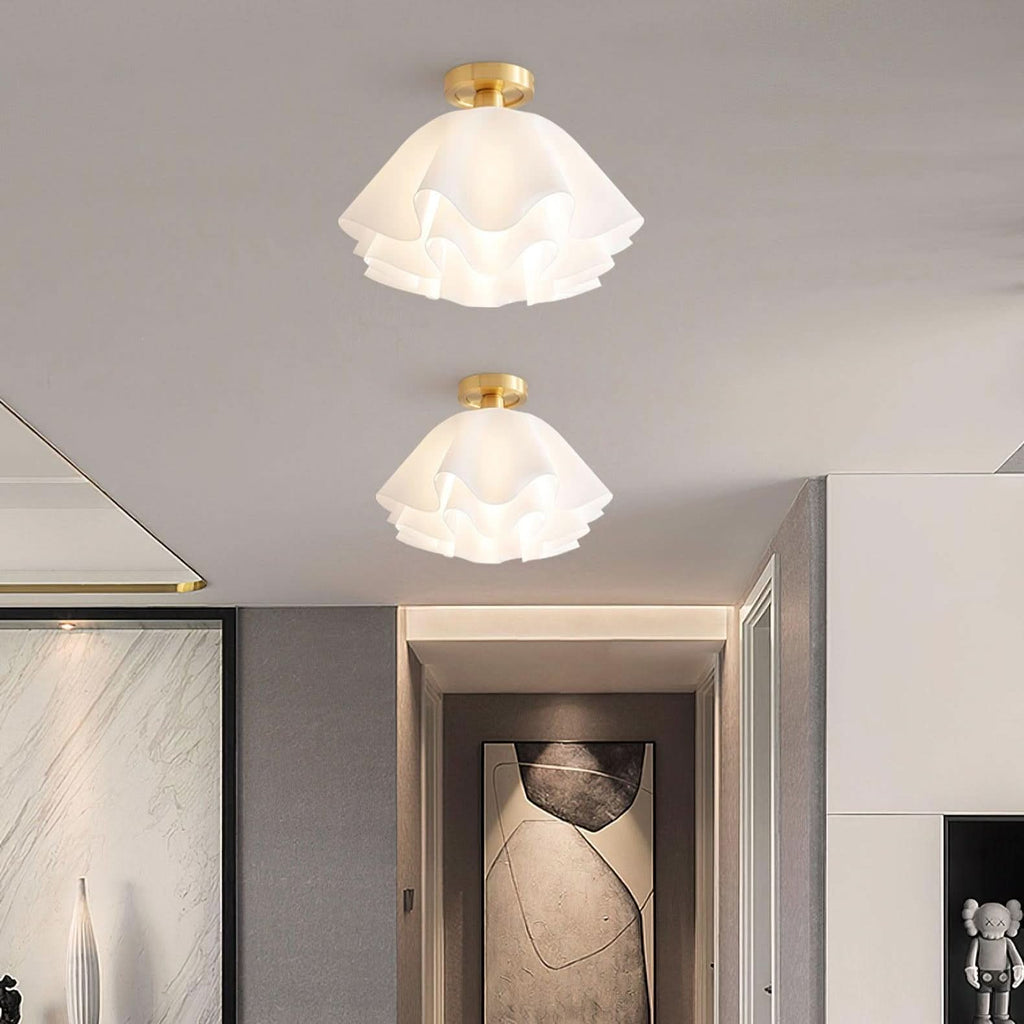 Lampada da soffitto moderna in rame con lampadine LED