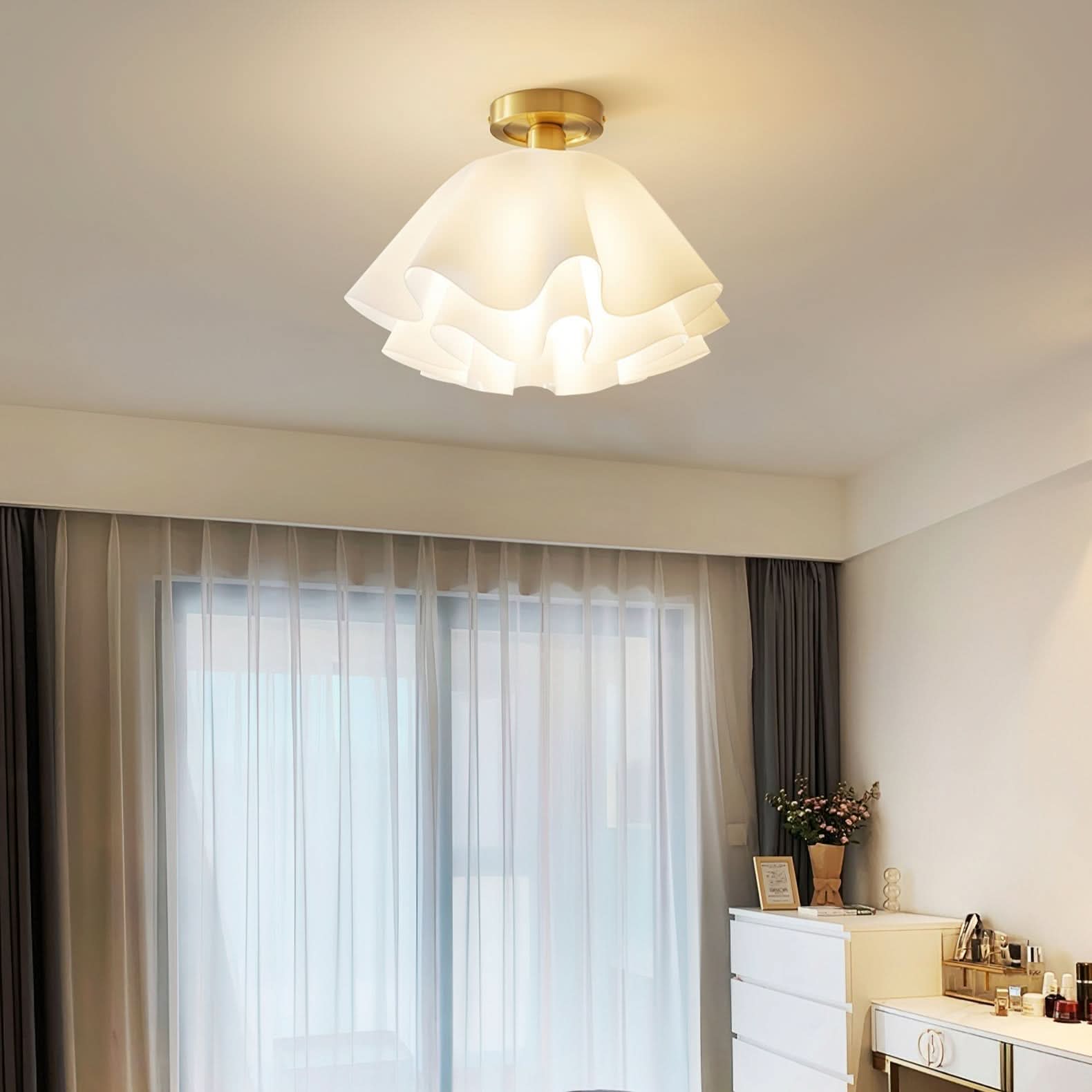Lampada da soffitto moderna in rame con lampadine LED