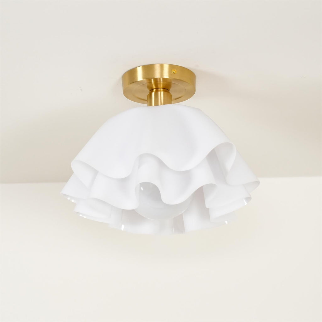 Eloriah | Lampadario in Ottone Pieghettato con Attacco E27 per Illuminazione Elegante di Bagni e Camere da Letto