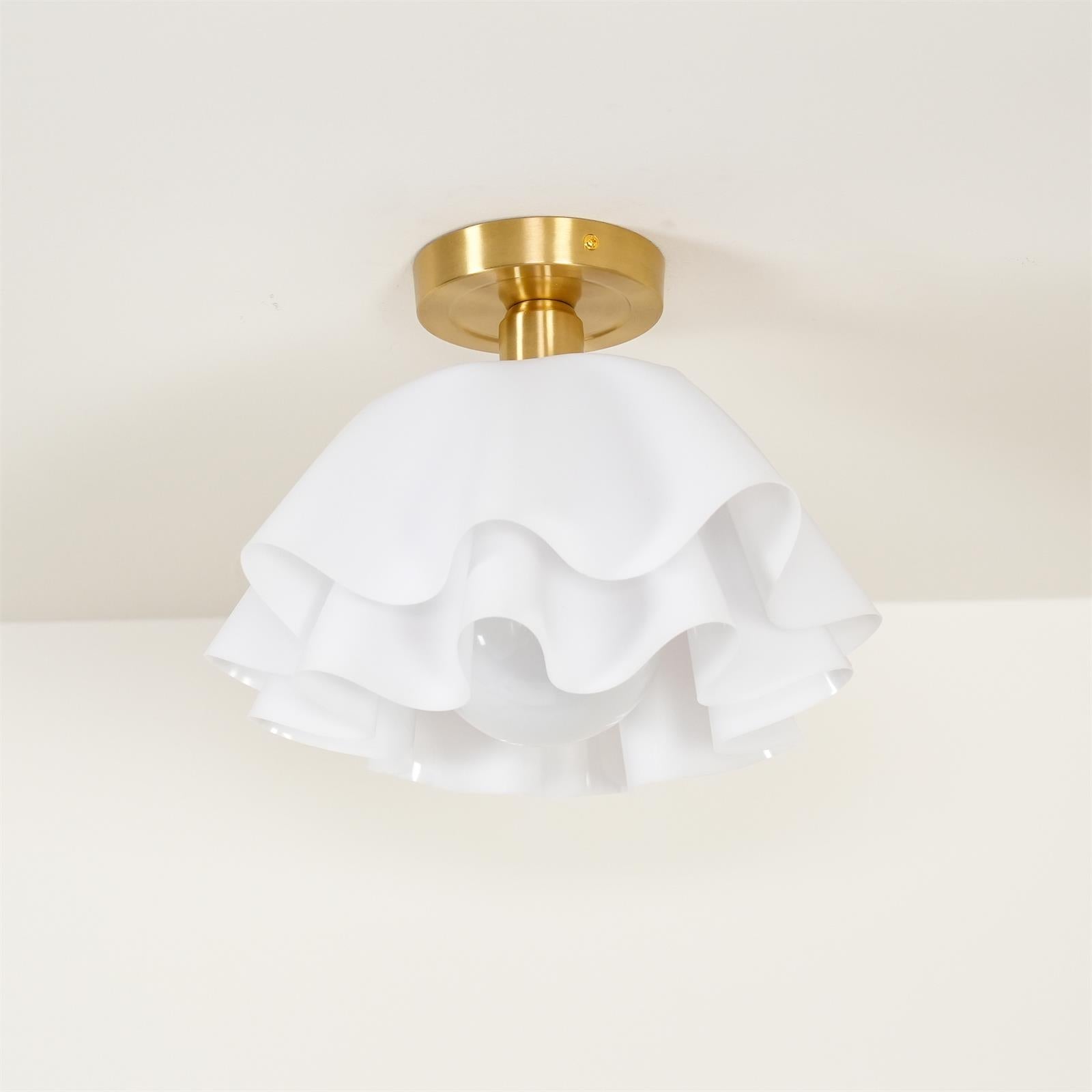 Eloriah | Lampadario in Ottone Pieghettato con Attacco E27 per Illuminazione Elegante di Bagni e Camere da Letto