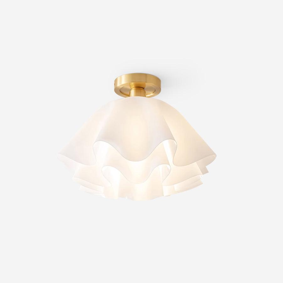 Eloriah | Lampadario in Ottone Pieghettato con Attacco E27 per Illuminazione Elegante di Bagni e Camere da Letto