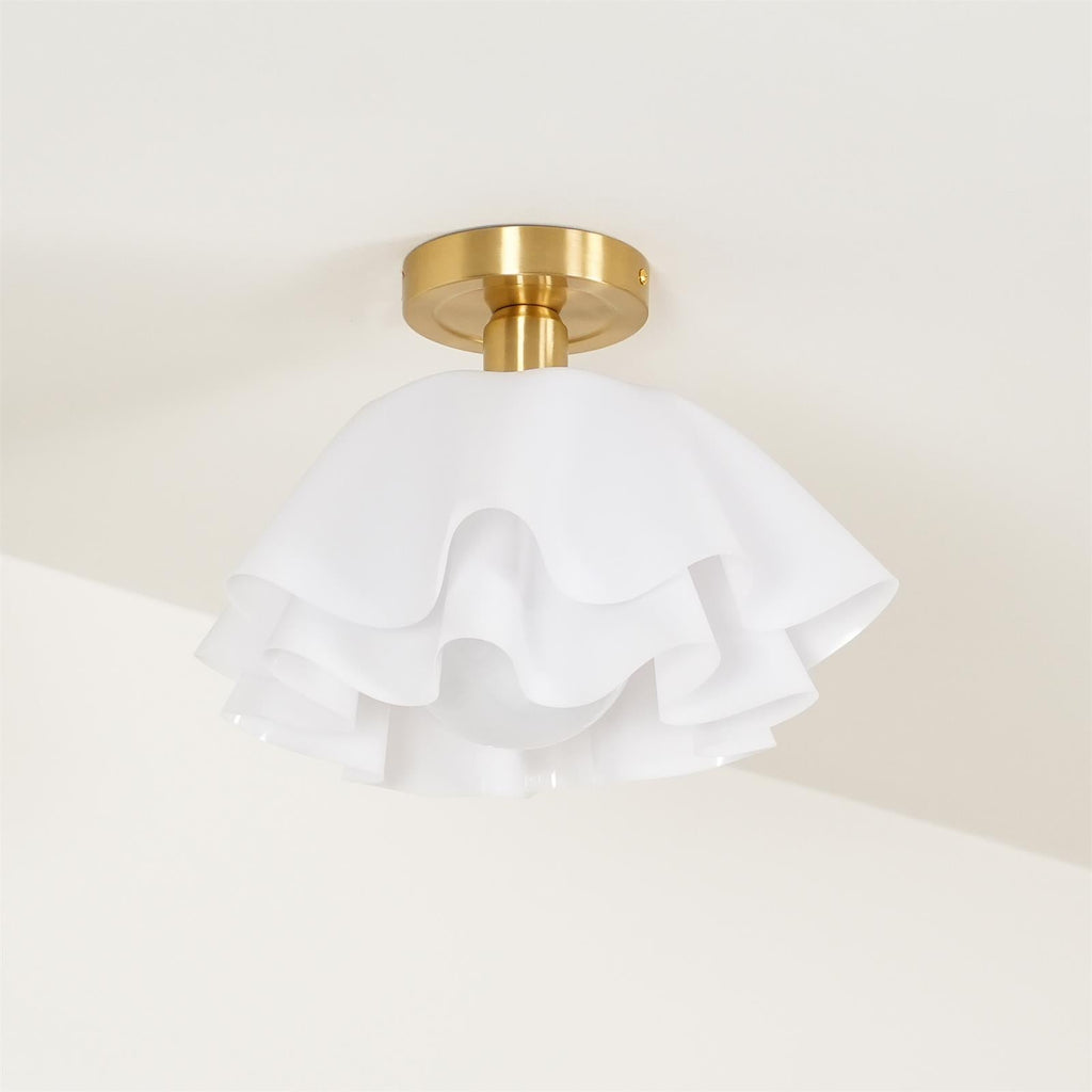 Eloriah | Lampadario in Ottone Pieghettato con Attacco E27 per Illuminazione Elegante di Bagni e Camere da Letto