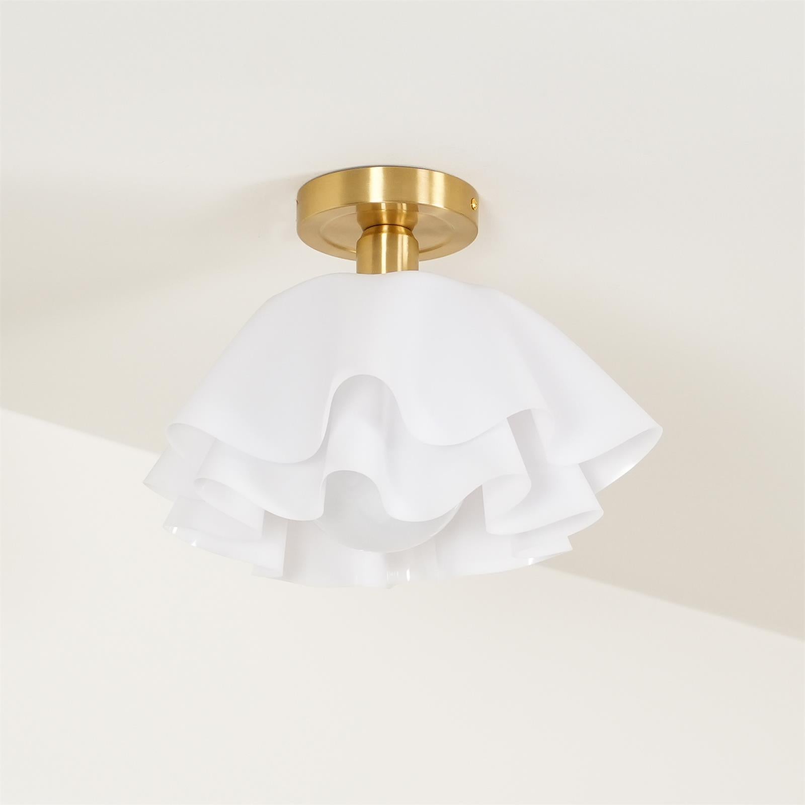 Eloriah | Lampadario in Ottone Pieghettato con Attacco E27 per Illuminazione Elegante di Bagni e Camere da Letto