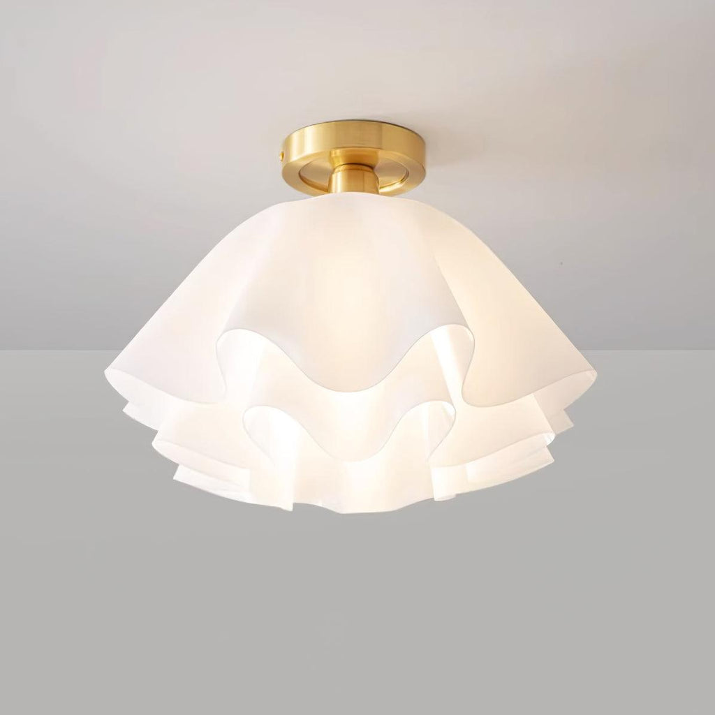 Eloriah | Lampadario in Ottone Pieghettato con Attacco E27 per Illuminazione Elegante di Bagni e Camere da Letto