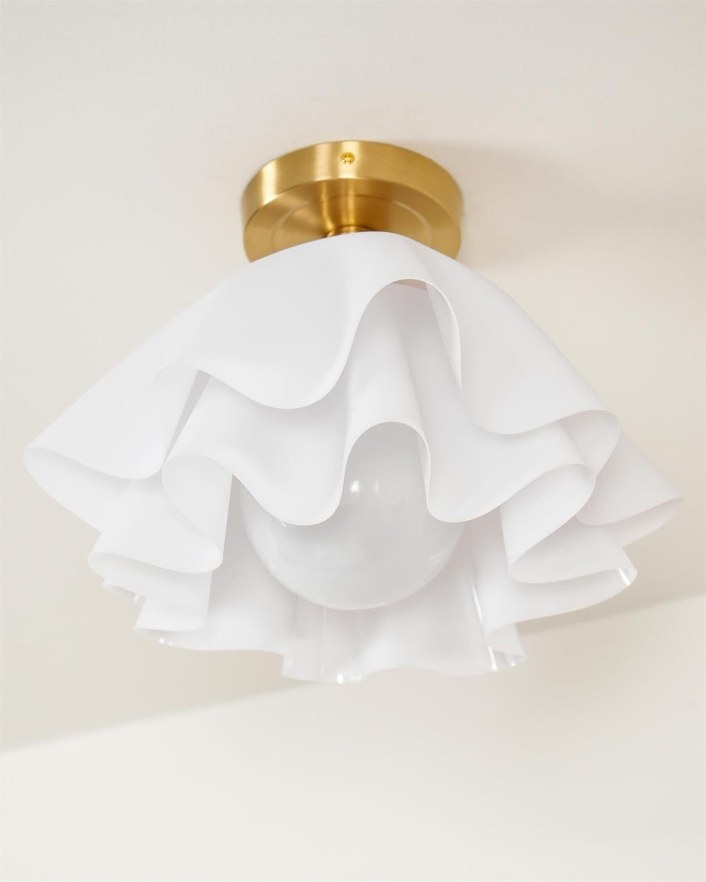 Eloriah | Lampadario in Ottone Pieghettato con Attacco E27 per Illuminazione Elegante di Bagni e Camere da Letto