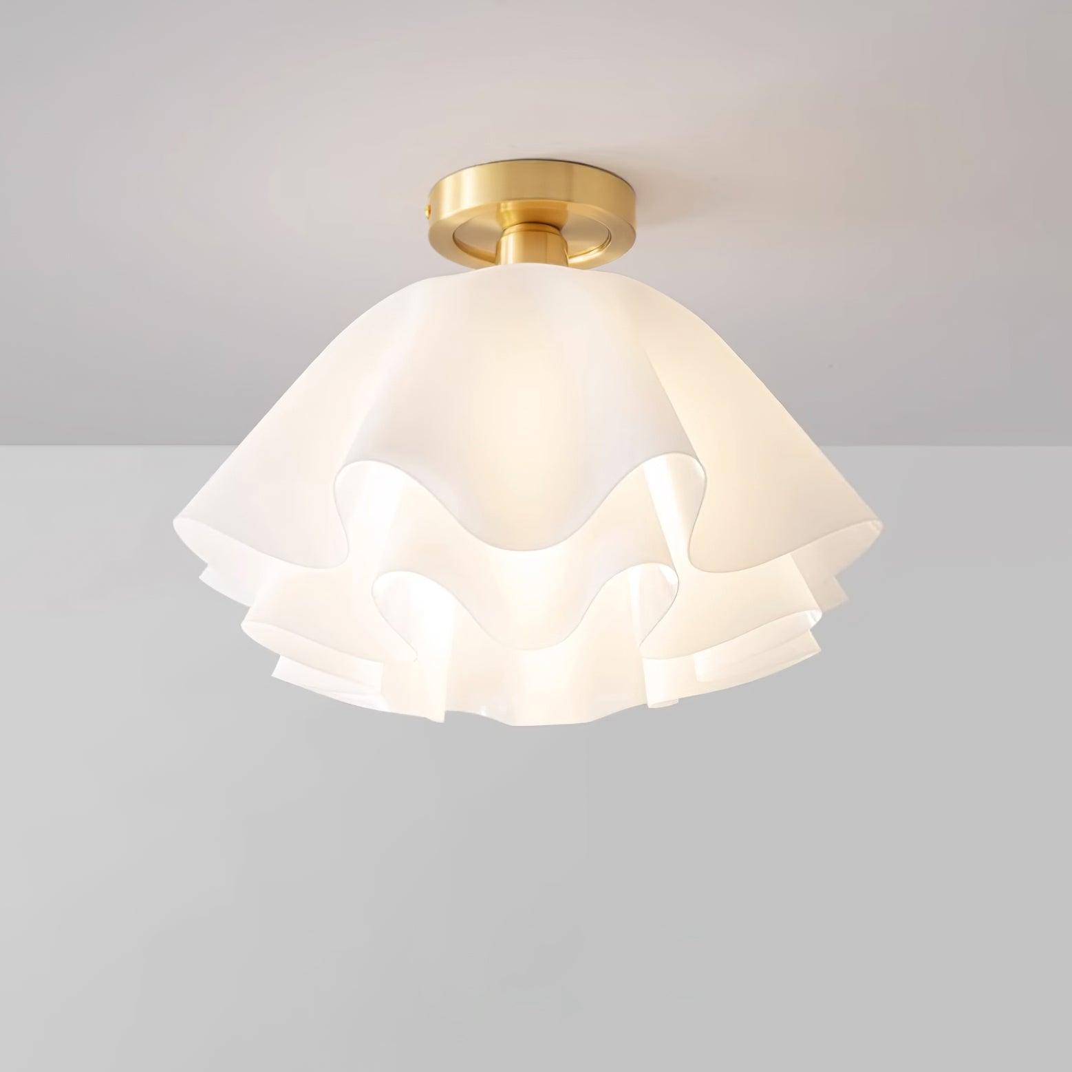 Eloriah | Lampadario in Ottone Pieghettato con Attacco E27 per Illuminazione Elegante di Bagni e Camere da Letto