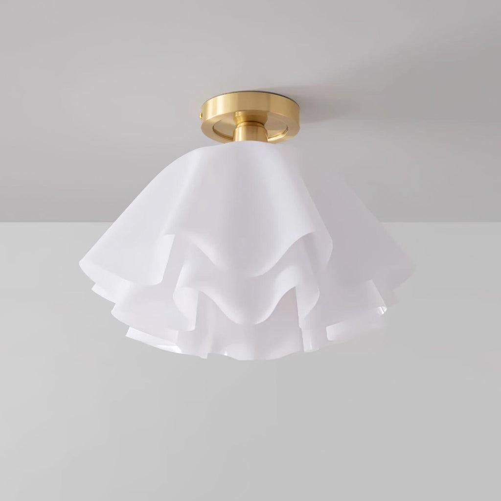 Eloriah | Lampadario in Ottone Pieghettato con Attacco E27 per Illuminazione Elegante di Bagni e Camere da Letto