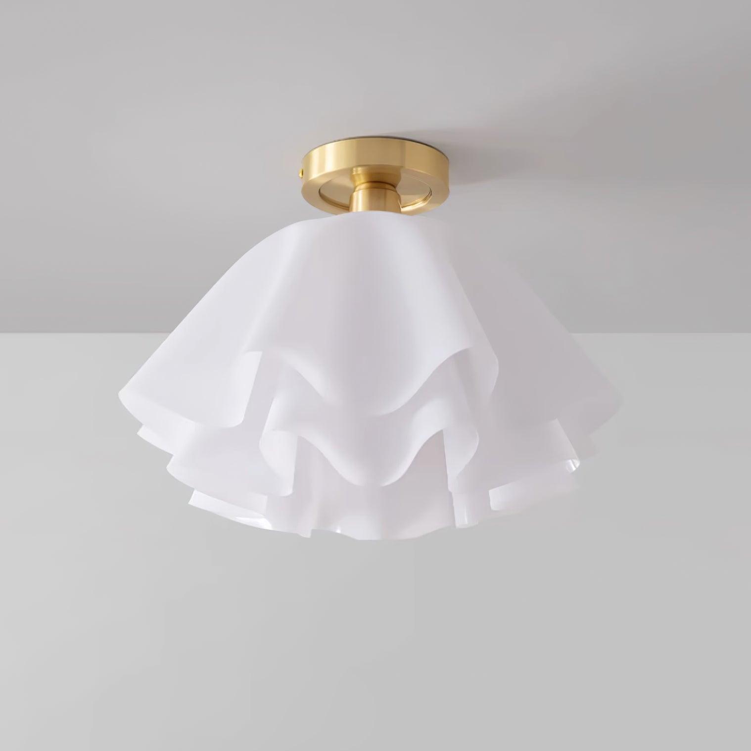 Eloriah | Lampadario in Ottone Pieghettato con Attacco E27 per Illuminazione Elegante di Bagni e Camere da Letto