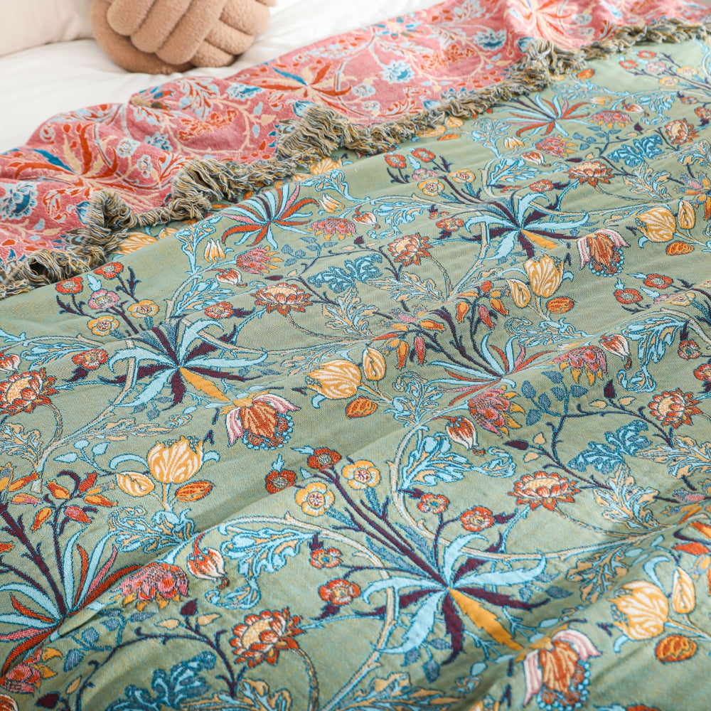Coperta Reversibile in Cotone Puro Wild Petal