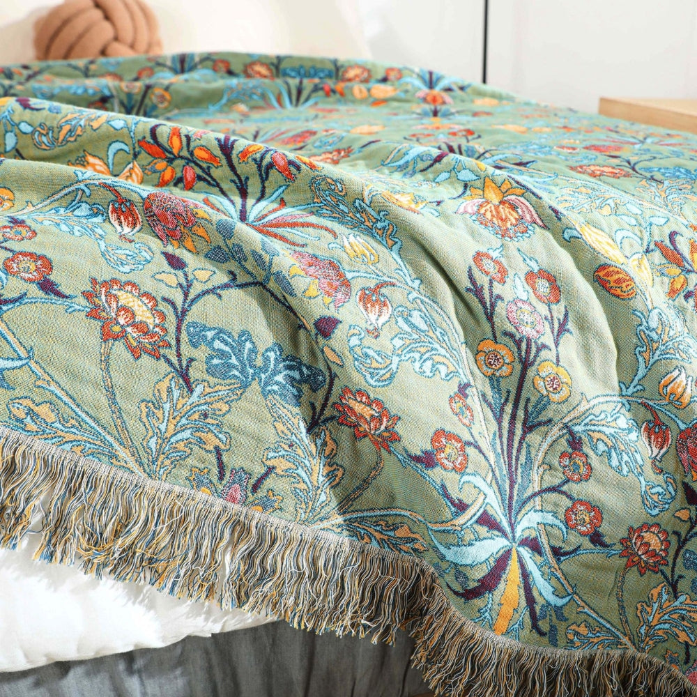 Coperta Reversibile in Cotone Puro Wild Petal