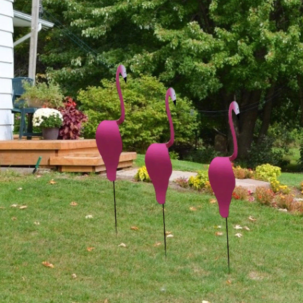 Decorazione da Giardino Flamingo in Alluminio | Indicatore di Vento e Decorazione | Fatto a Mano | PinkDrift