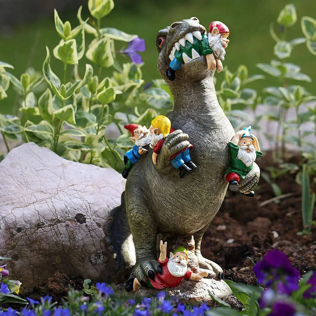 Decorazione da Giardino | Statua di Dinosauro in Resina | Resistente alle Intemperie | RexTerra