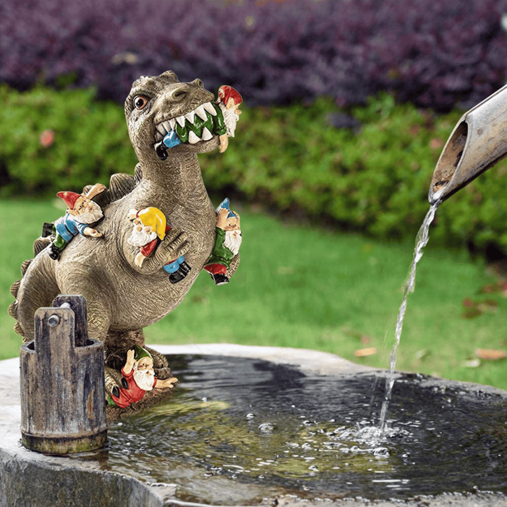 Decorazione da Giardino | Statua di Dinosauro in Resina | Resistente alle Intemperie | RexTerra