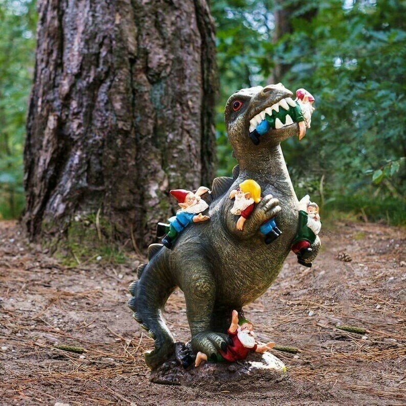 Decorazione da Giardino | Statua di Dinosauro in Resina | Resistente alle Intemperie | RexTerra