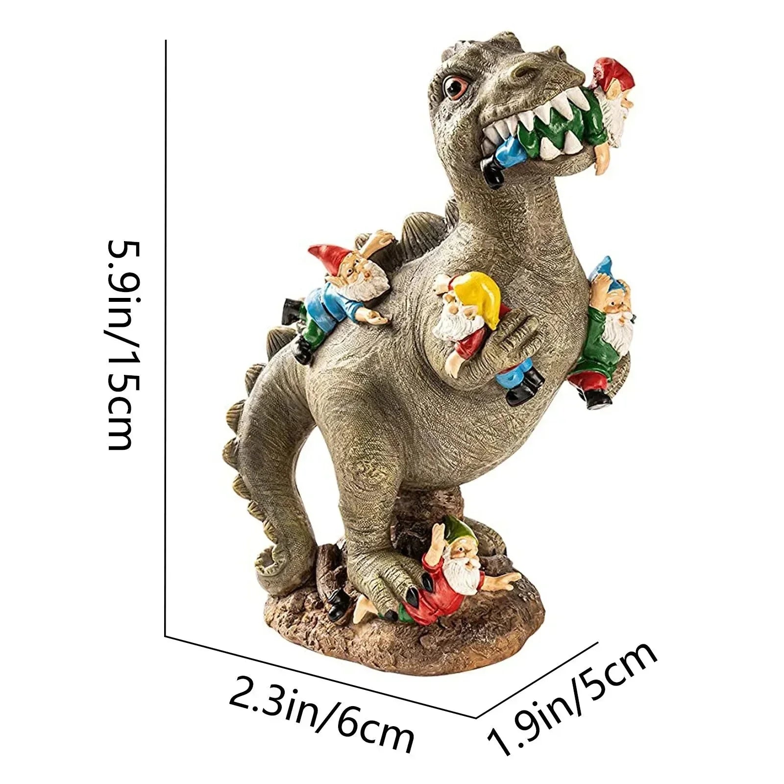 Decorazione da Giardino | Statua di Dinosauro in Resina | Resistente alle Intemperie | RexTerra