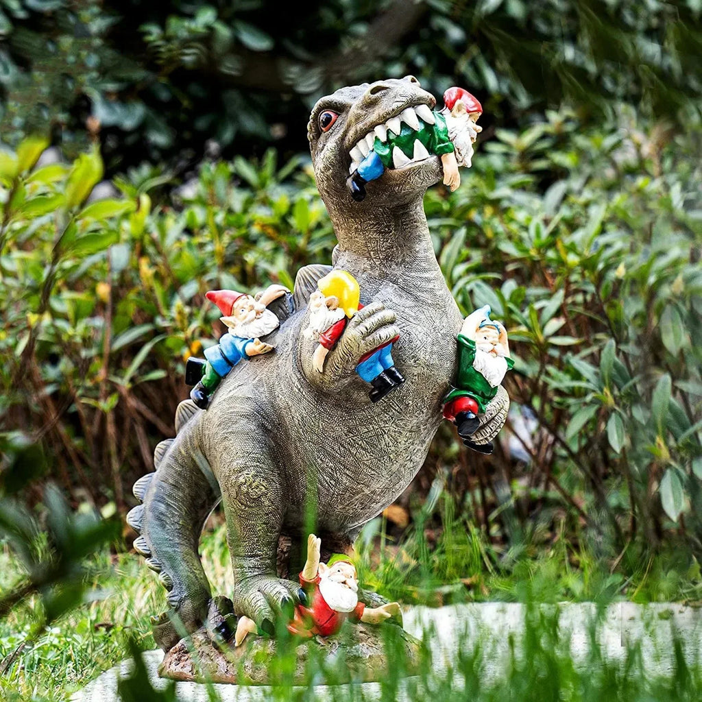 Decorazione da Giardino | Statua di Dinosauro in Resina | Resistente alle Intemperie | RexTerra