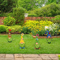 Decorazione da giardino in metallo con gnomo da giardino | Figure da palo | Resistente alle intemperie | GnomePeak