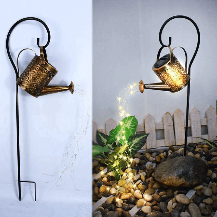 Lampada da Giardino Solare | Design Annaffiatoio | Gioco di Luce con Effetto Pioggia Morbida | GardenGlow