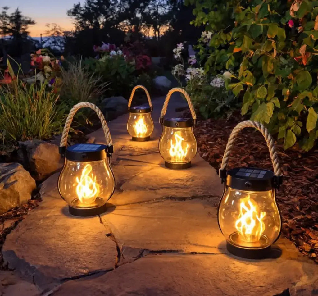 Lanterna da Giardino | Automatica al Crepuscolo | Resistente alle Intemperie | Fackel Solare