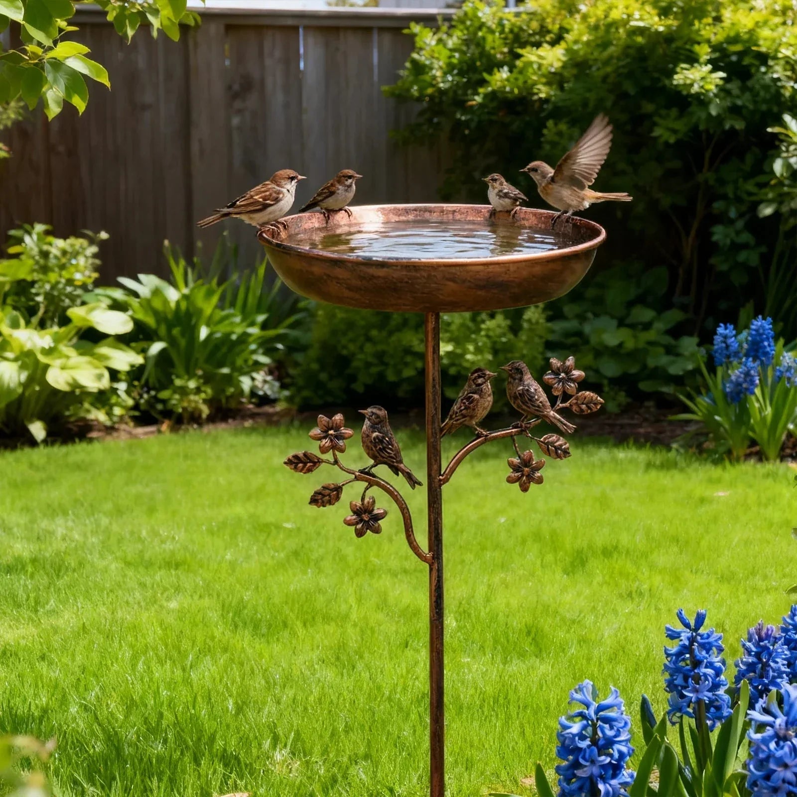 Fontanella per uccelli da giardino | Ciotola decorativa | Picchetto stabile | GardenShine