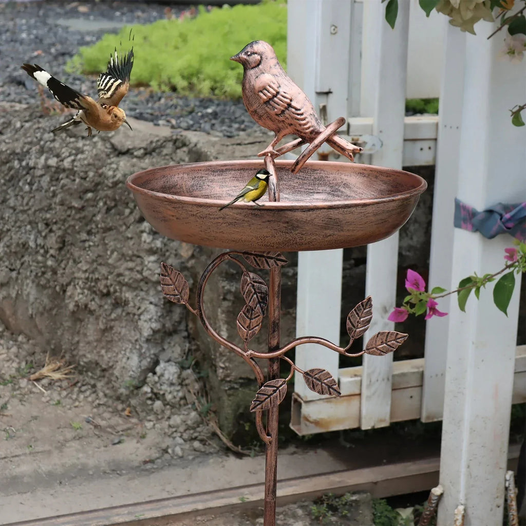Fontanella per uccelli da giardino | Ciotola decorativa | Picchetto stabile | GardenShine