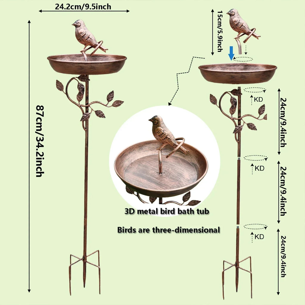 Fontanella per uccelli da giardino | Ciotola decorativa | Picchetto stabile | GardenShine