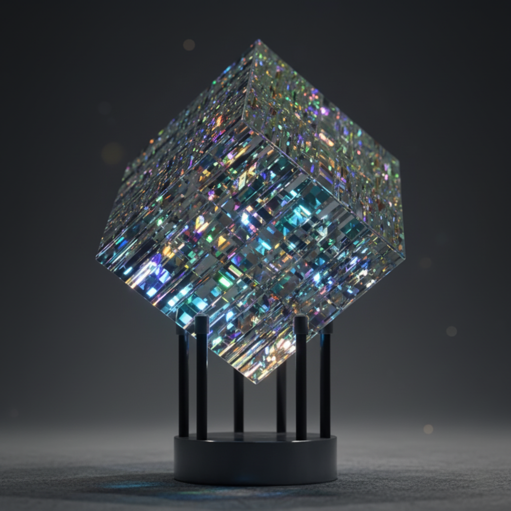 Cubo Cromatico Arte della Rifrazione Arcobaleno | Decorazione Moderna per Scrivania e Centro Tavola
