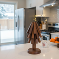 Sottopentola Pieghevole in Noce Nero – Coaster per Albero di Natale e Decorazioni da Cucina