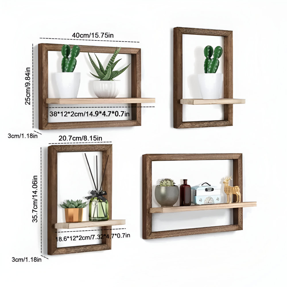 GeoFrame – Mensola in Legno Geometrica Moderna dal Design Fluttuante